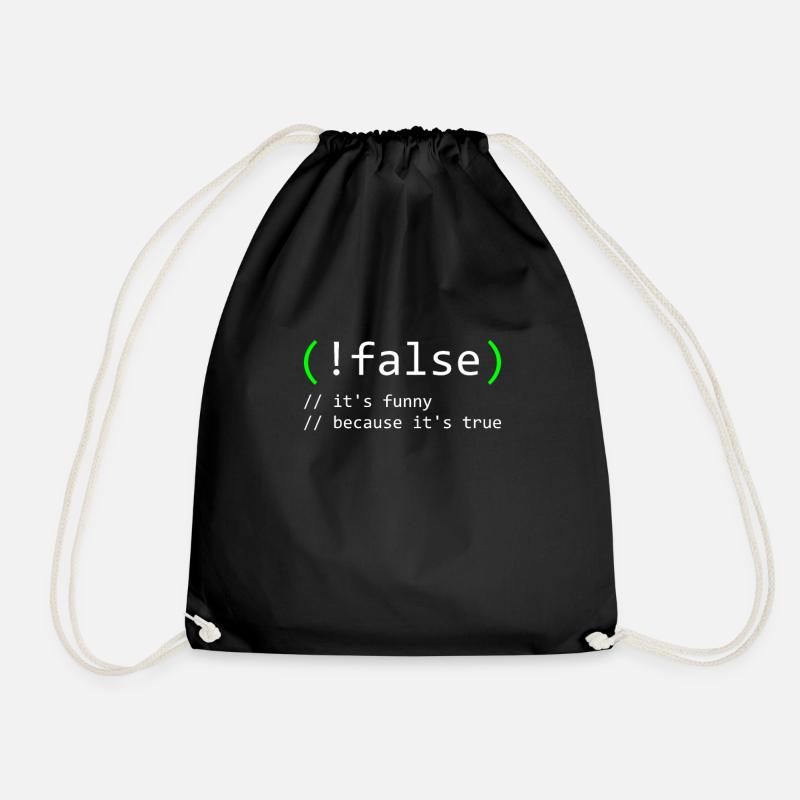 Programmierer Humor false true funny Nerd Geek - Turnbeutel - Schwarz