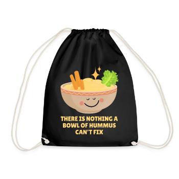 We love hummus - Drawstring Bag - black - Front