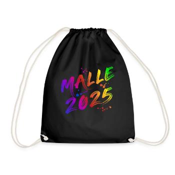 Malle 2025 Mallorca Feier Party Outfit Urlaub - Turnbeutel - Schwarz - Vorne
