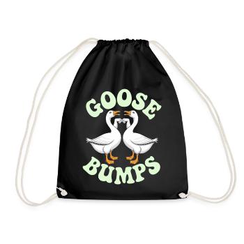 Goose Duo Heart Emblem - Drawstring Bag - black - Front