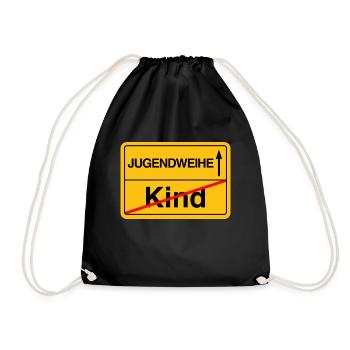 Jugendweihe Ortsschild Brauch DDR Tradition - Turnbeutel - Schwarz - Vorne