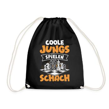 Schach Jungs Schachspieler Jungen - Turnbeutel - Schwarz - Vorne