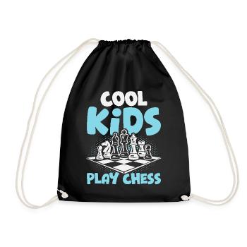 Joueur d’échecs Cool Kids Jouant aux échecs - Sac de sport léger - noir - Devant