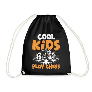 Chess Player Cool Kids Play Chess - Drawstring Bag - black - Front