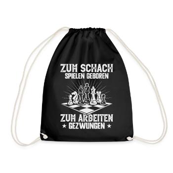 Zum Schach spielen geboren Schachspieler - Turnbeutel - Schwarz - Vorne