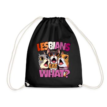 Les lesbiennes mangent quoi ? Fierté Fierté Drôle de chats LGBTQ - Sac de sport léger - noir - Devant