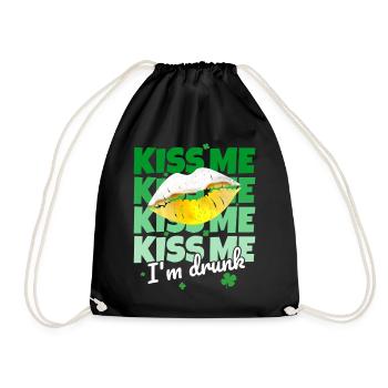 Saint-Patrick Embrasse-moi Je suis ivre en disant drôle - Sac de sport léger - noir - Devant