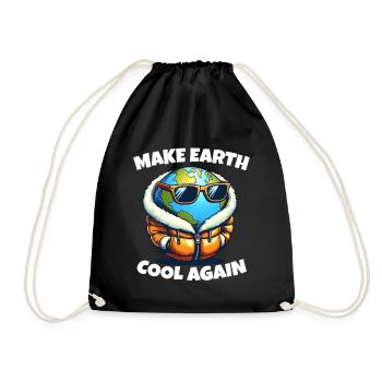 Make Earth Cool Again Climate Change Protest Demo - Drawstring Bag - black - Front
