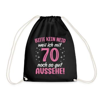 70. Geburtstag 70 Jahre Geburtstagsgeschenk Frauen - Turnbeutel - Schwarz - Vorne