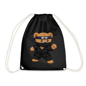 Teddy Bear Ninja - Drawstring Bag - black - Front