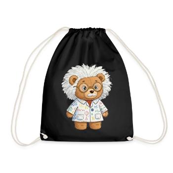 Teddybär Wissenschaftler - Turnbeutel - Schwarz - Vorne