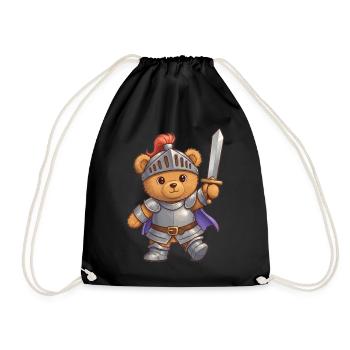 Teddybär Ritter - Turnbeutel - Schwarz - Vorne