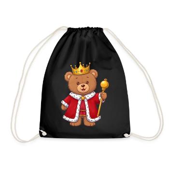 Teddybär König - Turnbeutel - Schwarz - Vorne