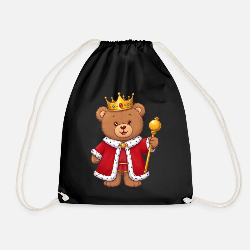 Teddybär König - Turnbeutel - Schwarz