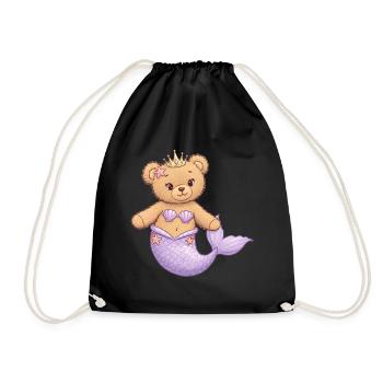 Ours en peluche Sirène - Sac de sport léger - noir - Devant