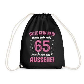 65. Geburtstag 65 Jahre Geburtstagsgeschenk Frauen - Turnbeutel - Schwarz - Vorne