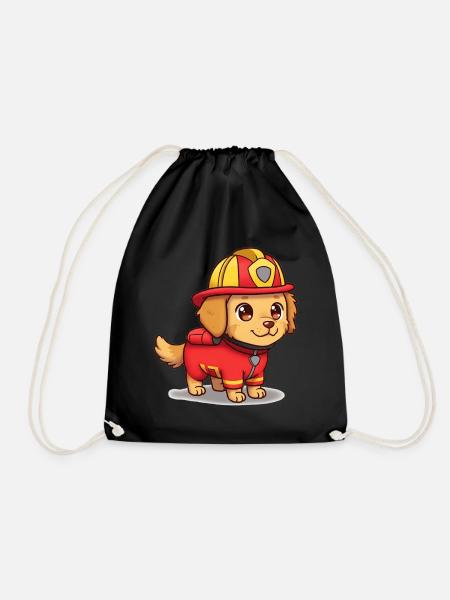 Tier Cartoon Feuerwehrhund - Turnbeutel - Schwarz