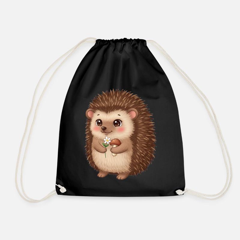 Tier Cartoon Igel - Turnbeutel - Schwarz