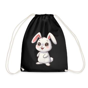Animal Dessin Animé Lapin - Sac de sport léger - noir - Devant