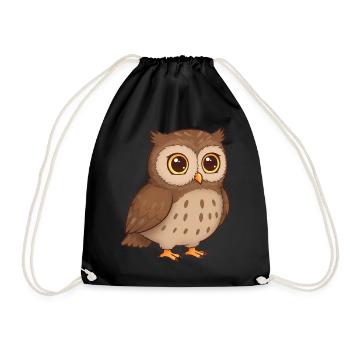 Animal Dessin Animé Hibou - Sac de sport léger - noir - Devant