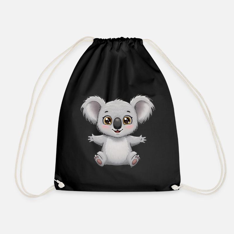 Tier Cartoon Koala - Turnbeutel - Schwarz