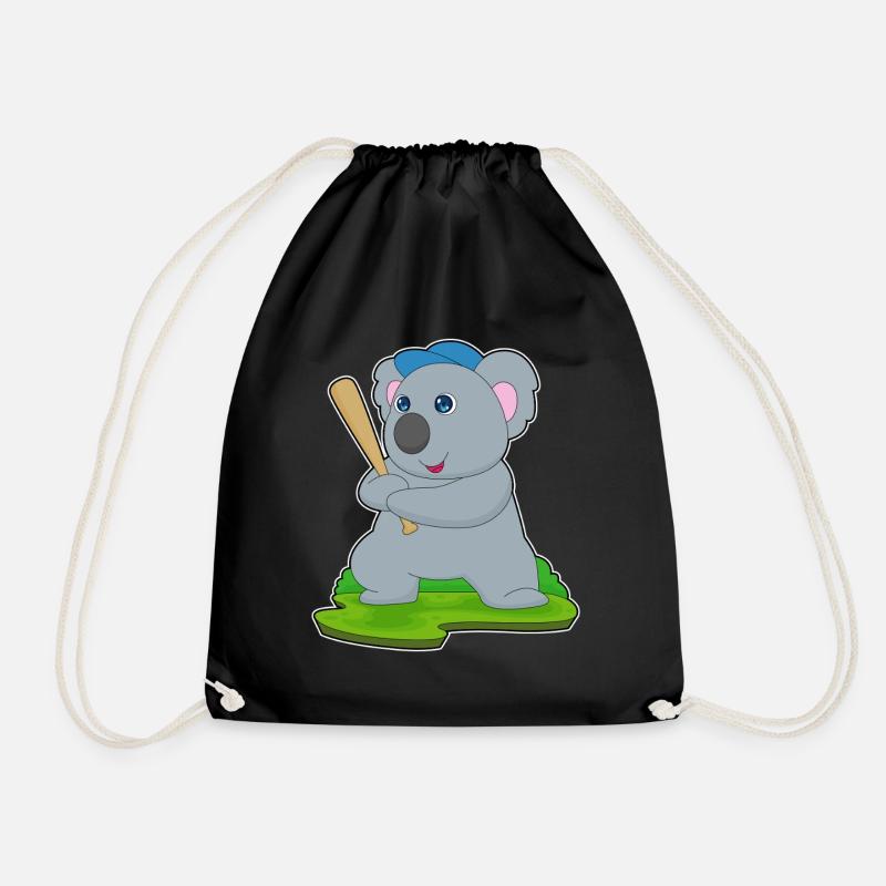 Koala Baseball Baseballschläger - Turnbeutel - Schwarz