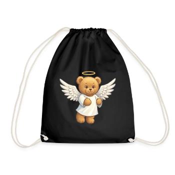 Teddybär Engel - Turnbeutel - Schwarz - Vorne