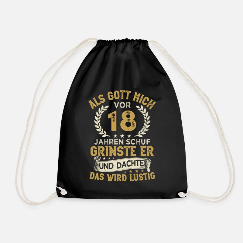 18. Geburtstag als Gott mich vor 18 Jahren schuf - Turnbeutel - Schwarz