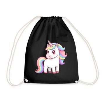 Licorne de dessin animé animalier - Sac de sport léger - noir - Devant