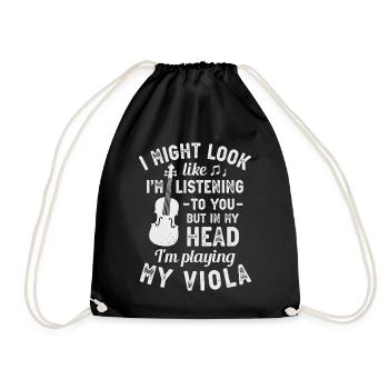 Viola Player Musician Violist Classical Music - Drawstring Bag - black - Front