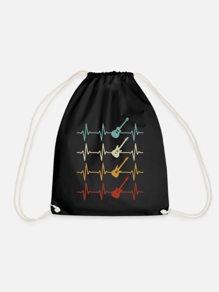 Guitares Heartbeat Guitariste Musicien Guitare - Sac de sport léger - noir