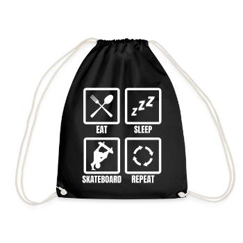 Eat Sleep Skateboard Repeat - Turnbeutel - Schwarz - Vorne