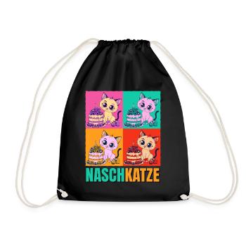 Gâteau pour chat dent sucrée Gâteau Snacking Pâtisserie Sucré - Sac de sport léger - noir - Devant