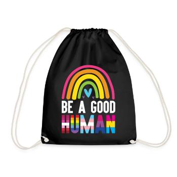 LGBT Pride Month - Be a Good Human - Drawstring Bag - black - Front