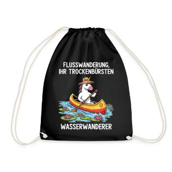 Unicorn Canoe Trip - Drawstring Bag - black - Front