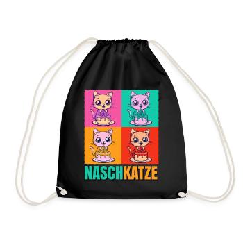 Gâteau pour chat dent sucrée Gâteau Snacking Pâtisserie Sucré - Sac de sport léger - noir - Devant