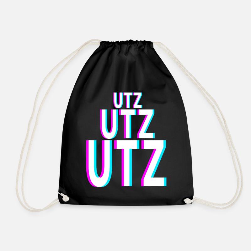 UTZ UTZ UTZ Techno EDM Music Raver Festival - Drawstring Bag - black