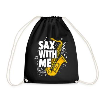 Saxophon - Sax with me Musikliebe - Turnbeutel - Schwarz - Vorne