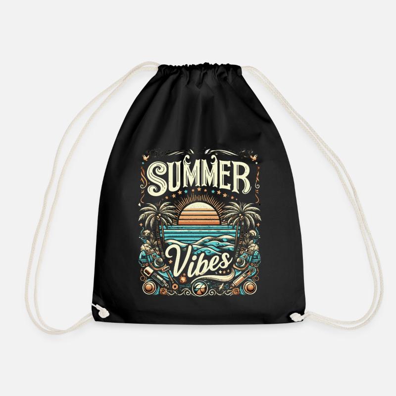 SUMMER Vibes colorful, modificated - Turnbeutel - Schwarz
