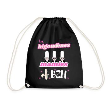 The Bigoudènes MAMIES of Brittany - Drawstring Bag - black - Front