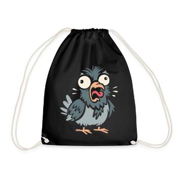 Lustige Taube als comic und cartoon für Vogelfans - Turnbeutel - Schwarz - Vorne