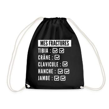 Liste des mes fractures - Sac de sport léger - noir - Devant