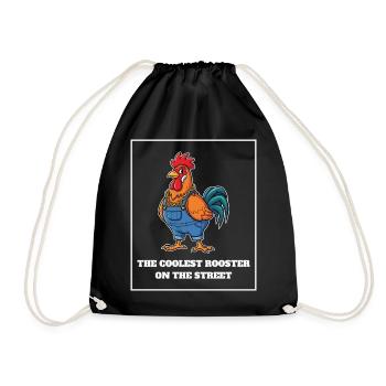 The Coolest Rooster - Drawstring Bag - black - Front