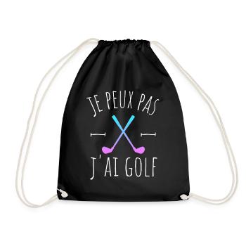 je peux pas j ai golf clubs - Sac de sport léger - noir - Devant