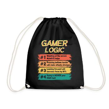 Gamer Logic Drôle Dicton Console de jeux vidéo - Sac de sport léger - noir - Devant