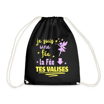 je suis une fée la fée tes VALISES - Sac de sport léger - noir - Devant