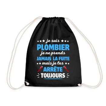 TSHIRT HUMOUR PLOMBIER - Sac de sport léger - noir - Devant