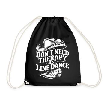 Humour de danse en ligne avec un chapeau de cowboy - Sac de sport léger - noir - Devant