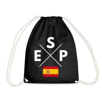 Spain Flag Cross - Drawstring Bag - black - Front