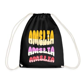 Amelia Name - Turnbeutel - Schwarz - Vorne
